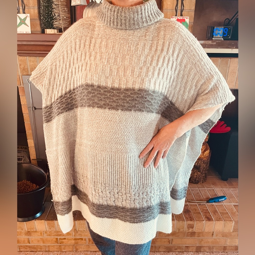 Cowl Neck Sweater Poncho
